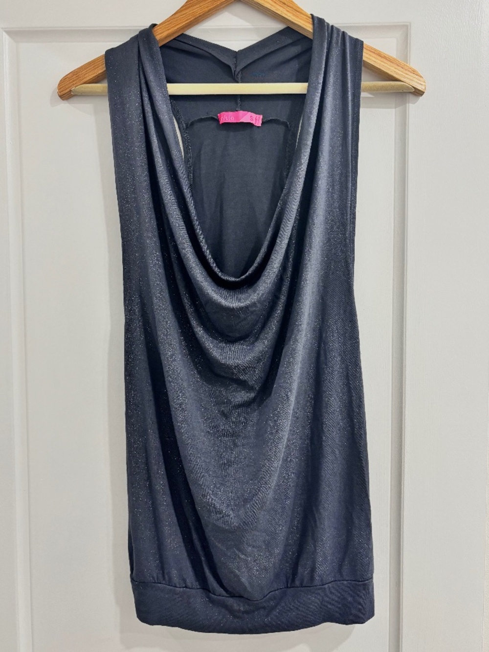 Talula Made In Canada Charcoal Shimmer Cowl Neck Tank Top Women’s Size Small